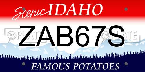 ZAB67S Idaho License Plate