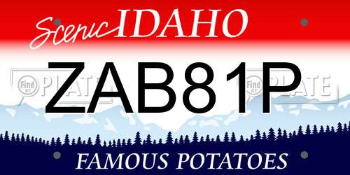 ZAB81P Idaho License Plate
