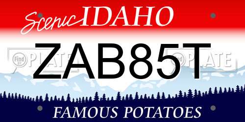 ZAB85T Idaho License Plate