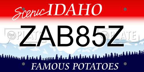 ZAB85Z Idaho License Plate