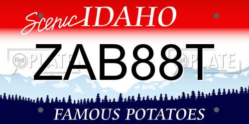 ZAB88T Idaho License Plate