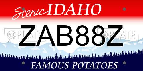 ZAB88Z Idaho License Plate