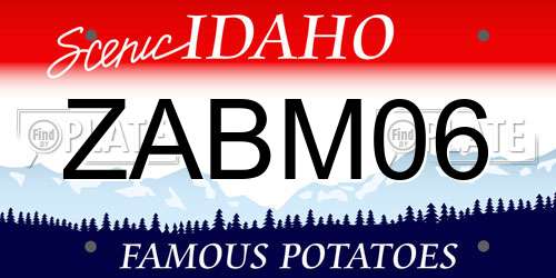 ZABM06 Idaho License Plate