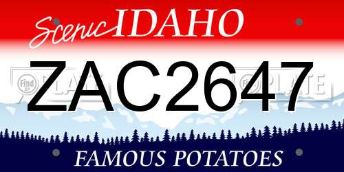 ZAC2647 Idaho License Plate