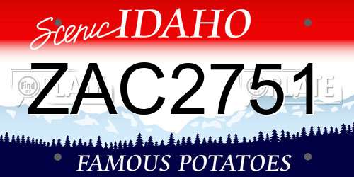ZAC2751 Idaho License Plate