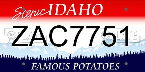 ZAC7751 Idaho License Plate