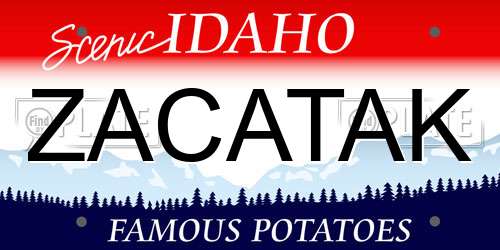 ZACATAK Idaho License Plate