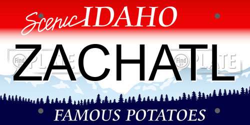 ZACHATL Idaho License Plate