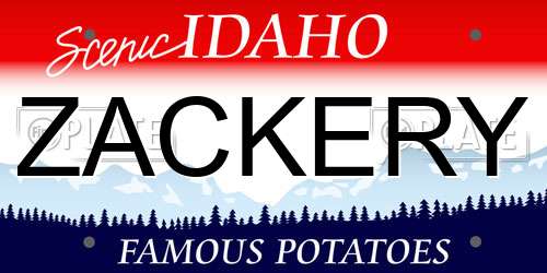 ZACKERY Idaho License Plate