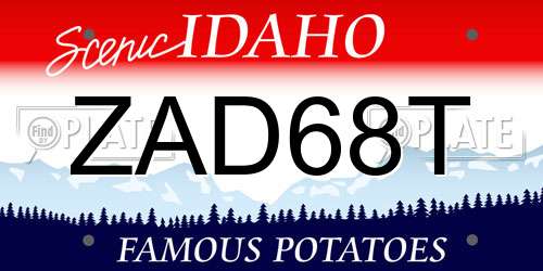 ZAD68T Idaho License Plate