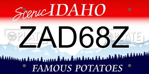ZAD68Z Idaho License Plate