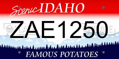 ZAE1250 Idaho License Plate