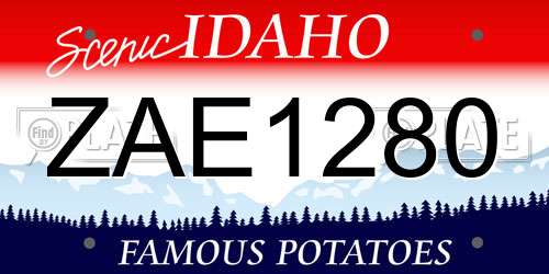 ZAE1280 Idaho License Plate