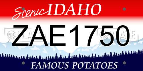 ZAE1750 Idaho License Plate