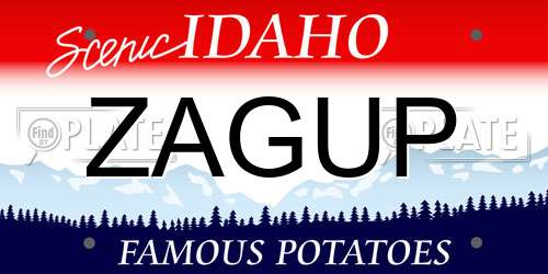 ZAGUP Idaho License Plate