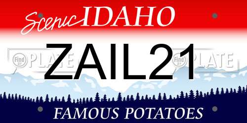 ZAIL21 Idaho License Plate