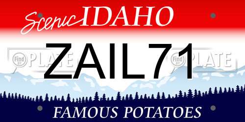 ZAIL71 Idaho License Plate