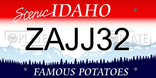 ZAJJ32 Idaho License Plate