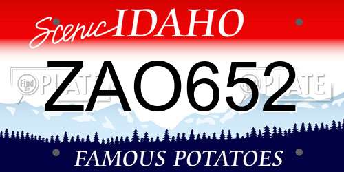 ZAO652 Idaho License Plate
