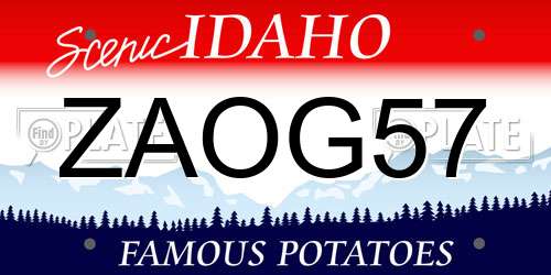 ZAOG57 Idaho License Plate
