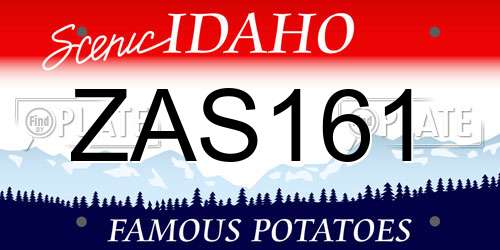 ZAS161 Idaho License Plate