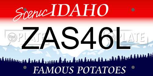 ZAS46L Idaho License Plate