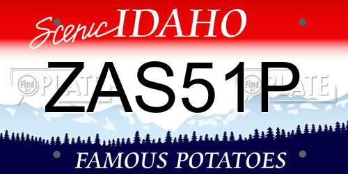 ZAS51P Idaho License Plate