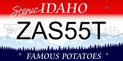 ZAS55T Idaho License Plate