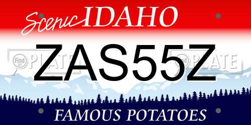 ZAS55Z Idaho License Plate