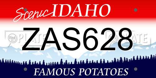 ZAS628 Idaho License Plate