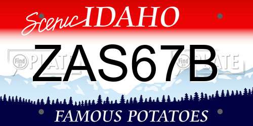 ZAS67B Idaho License Plate