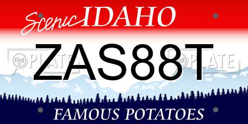 ZAS88T Idaho License Plate