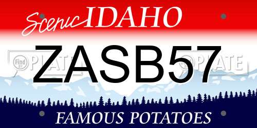 ZASB57 Idaho License Plate