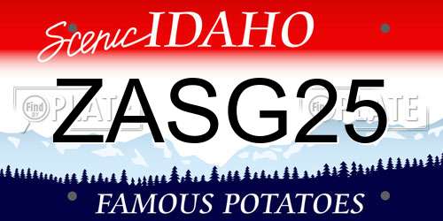 ZASG25 Idaho License Plate