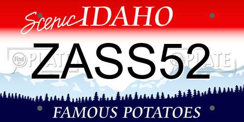 ZASS52 Idaho License Plate