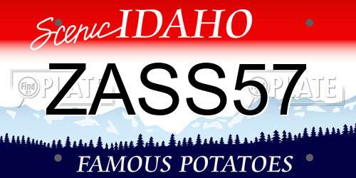 ZASS57 Idaho License Plate