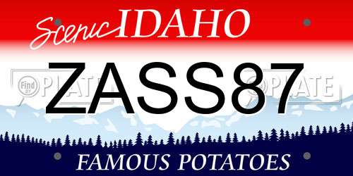 ZASS87 Idaho License Plate