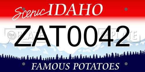 ZAT0042 Idaho License Plate
