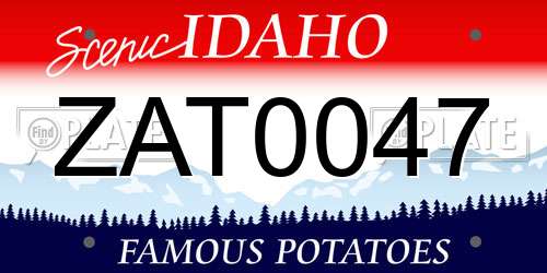ZAT0047 Idaho License Plate