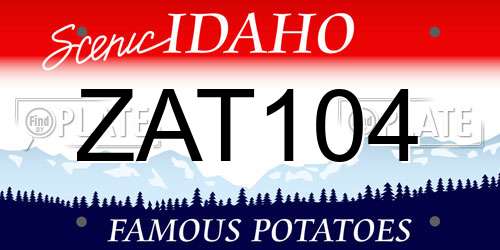 ZAT104 Idaho License Plate