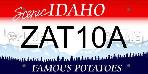 ZAT10A Idaho License Plate
