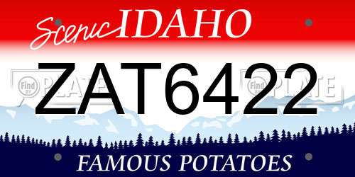 ZAT6422 Idaho License Plate