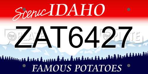 ZAT6427 Idaho License Plate