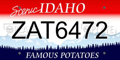 ZAT6472 Idaho License Plate