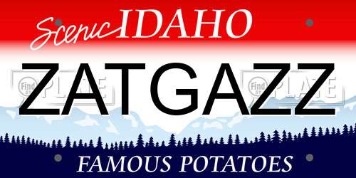 ZATGAZZ Idaho License Plate