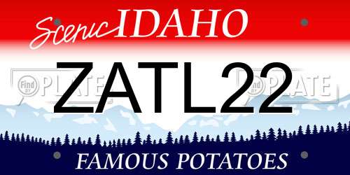 ZATL22 Idaho License Plate