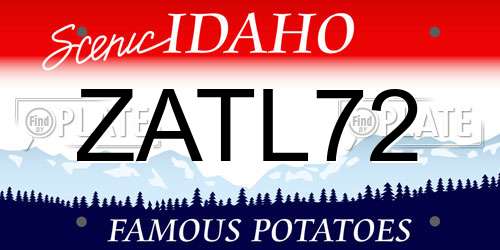 ZATL72 Idaho License Plate