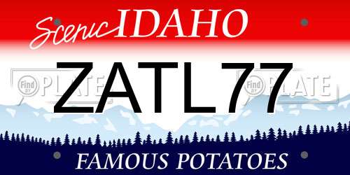ZATL77 Idaho License Plate