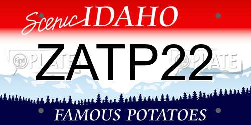 ZATP22 Idaho License Plate