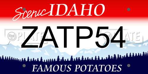 ZATP54 Idaho License Plate